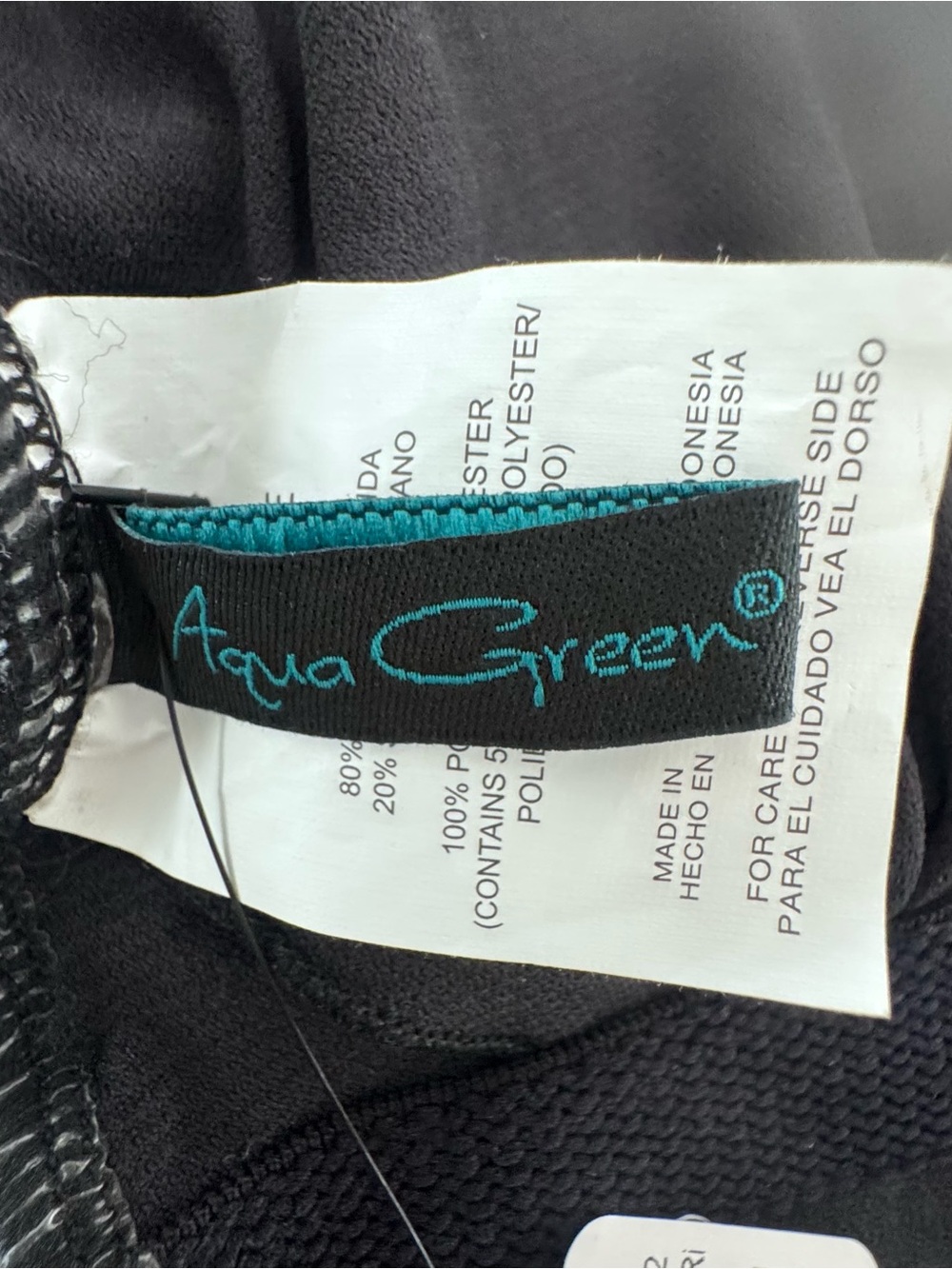 Aqua Green One Piece Swimsuit XL NWT Black Floral UPF 50 Cutout Wrap Swim - Picture 6 of 9